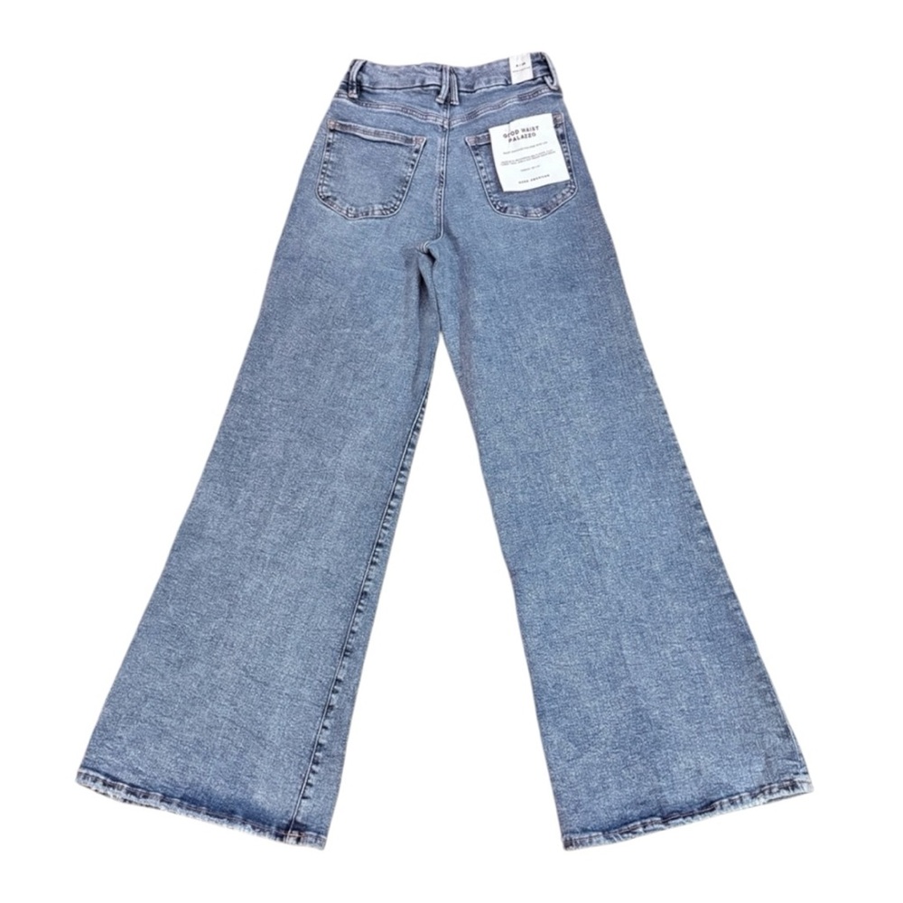 Last 1! NWT Good American Good Waist High Rise Palazzo Jeans - Picture 11 of 16